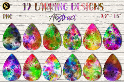 Earring Sublimation Mega Bundle 1.Abstract Earring Wraps Sublimation oyonnidesign 