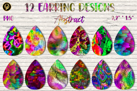 Earring Sublimation Mega Bundle 1.Abstract Earring Wraps Sublimation oyonnidesign 