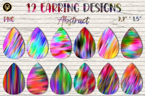 Earring Sublimation Mega Bundle 2.Abstract Earring Wraps Digital Pattern oyonnidesign 