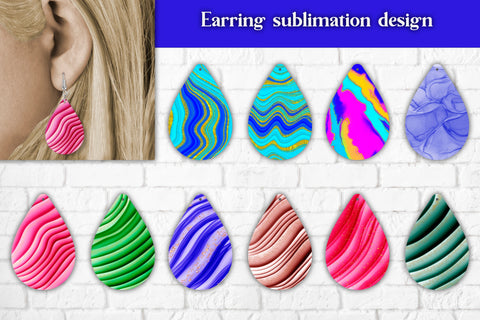 Earring sublimation | Teardrop earring bundle Sublimation Svetana Studio 