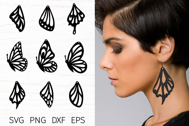 Earring svg bundle, butterfly faux leather earring template SVG Digital Rainbow Shop 