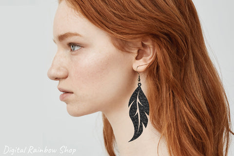 Earring svg bundle. Faux leather earring template feather SVG Digital Rainbow Shop 