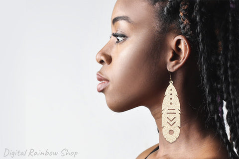 Earring svg bundle. Faux leather earring template feather SVG Digital Rainbow Shop 