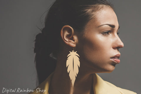 Earring svg bundle. Faux leather earring template feather SVG Digital Rainbow Shop 