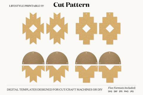Earring SVG, Faux Leather Earring Templates, Cricut cut file SVG Lifestyle Craft Co 