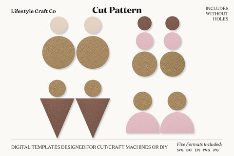 Earring SVG, Faux Leather Earring Templates, Cricut cut file SVG Lifestyle Craft Co 