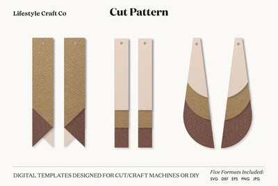 Earring SVG, Faux Leather Earring Templates, Cricut cut file SVG Lifestyle Craft Co 