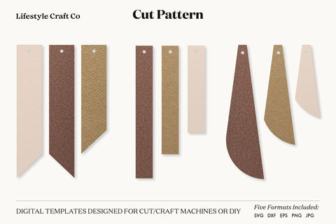 Earring SVG, Faux Leather Earring Templates, Cricut cut file SVG Lifestyle Craft Co 