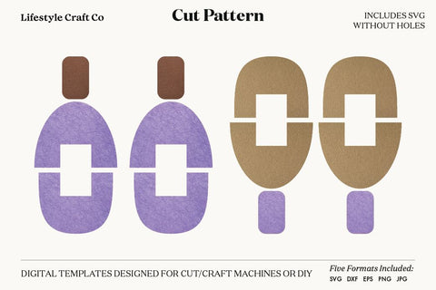 Earring SVG, Faux Leather Earring Templates, Cricut cut file SVG Lifestyle Craft Co 