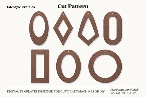 Earring SVG, Faux Leather Earring Templates, Cricut cut file SVG Lifestyle Craft Co 
