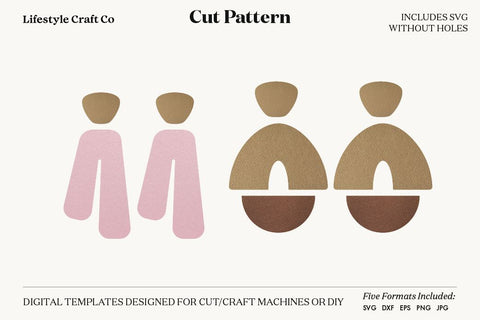 Earring SVG, Faux Leather Earring Templates, Cricut cut file SVG Lifestyle Craft Co 
