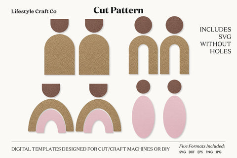 Earring SVG, Faux Leather Earring Templates, Cricut cut file SVG Lifestyle Craft Co 