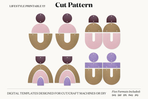 Earring SVG, Faux Leather Earring Templates, Cricut cut file SVG Lifestyle Craft Co 