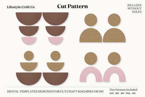 Earring SVG, Faux Leather Earring Templates, Cricut cut file SVG Lifestyle Craft Co 