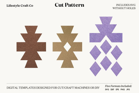 Earring SVG, Faux Leather Earring Templates, Cricut cut file SVG Lifestyle Craft Co 