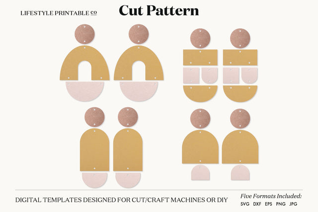 Earring SVG, Faux Leather Earring Templates, Cricut cut file SVG Lifestyle Craft Co 