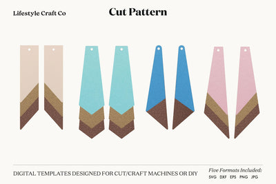 Earring SVG, Faux Leather Earring Templates, Cricut cut file SVG Lifestyle Craft Co 