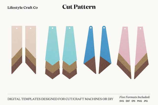 Earring SVG, Faux Leather Earring Templates, Cricut cut file SVG Lifestyle Craft Co 