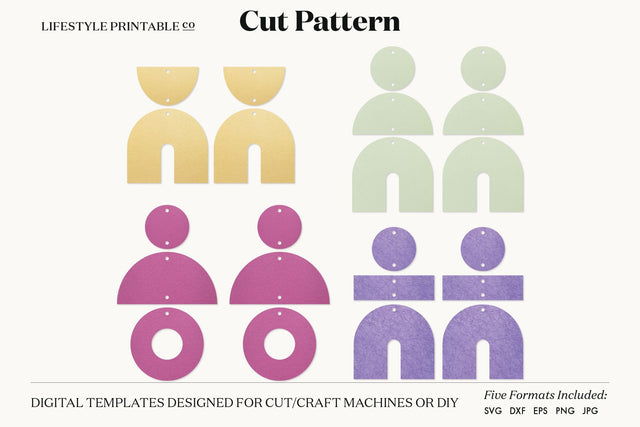 Earring SVG, Faux Leather Earring Templates, Cricut cut file SVG Lifestyle Craft Co 