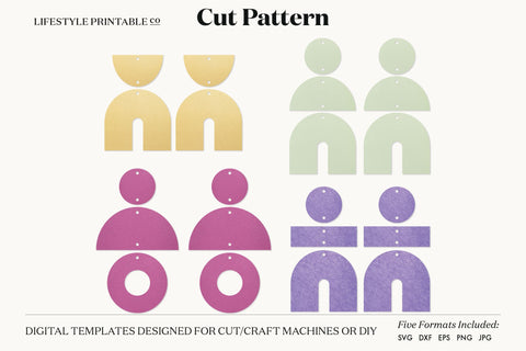 Earring SVG, Faux Leather Earring Templates, Cricut cut file SVG Lifestyle Craft Co 