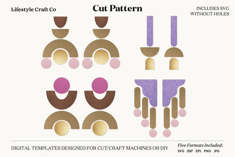 Earring SVG, Faux Leather Earring Templates, Cricut cut file SVG Lifestyle Craft Co 