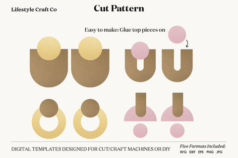 Earring SVG, Faux Leather Earring Templates, Cricut cut file SVG Lifestyle Craft Co 