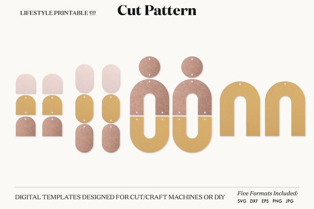 Earring SVG, Faux Leather Earring Templates, Cricut cut file SVG Lifestyle Craft Co 