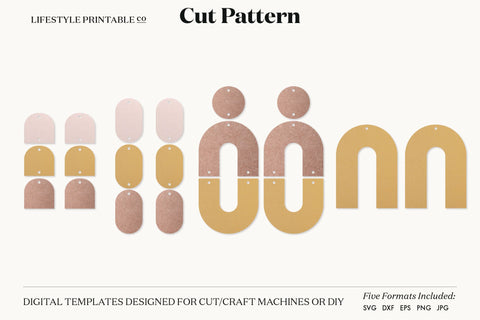 Earring SVG, Faux Leather Earring Templates, Cricut cut file SVG Lifestyle Craft Co 