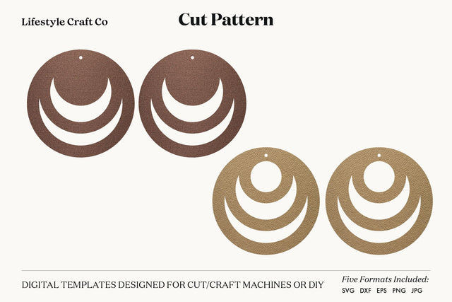 Earring SVG, Faux Leather Earring Templates, Cricut cut file SVG Lifestyle Craft Co 