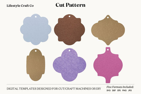 Earring SVG, Faux Leather Earring Templates, Cricut cut file SVG Lifestyle Craft Co 