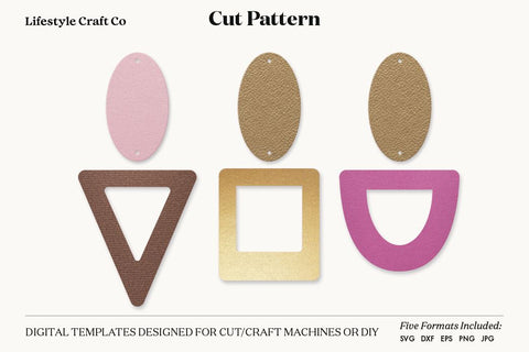 Earring SVG, Faux Leather Earring Templates, Cricut cut file SVG Lifestyle Craft Co 