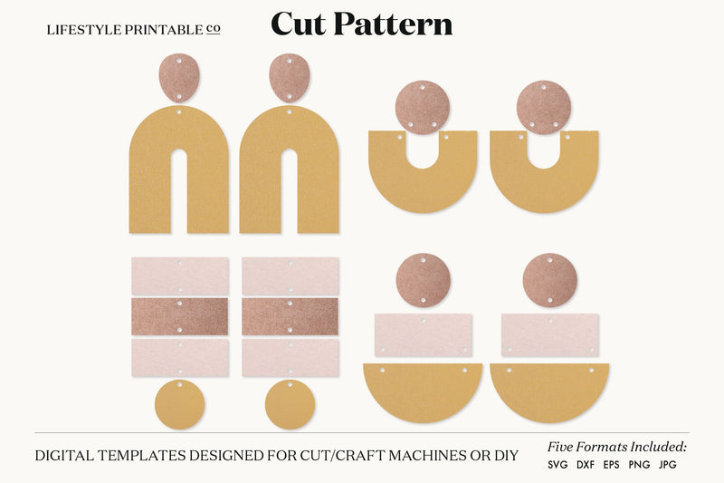 Earring SVG, Faux Leather Earring Templates, Cricut cut file SVG Lifestyle Craft Co 