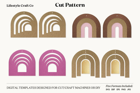 Earring SVG, Faux Leather Earring Templates, Cricut cut file SVG Lifestyle Craft Co 