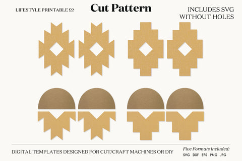 Earring SVG, Faux Leather Earring Templates, Cricut cut file SVG Lifestyle Craft Co 