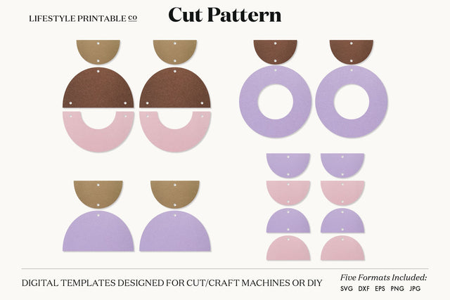 Earring SVG, Faux Leather Earring Templates, Cricut cut file SVG Lifestyle Craft Co 