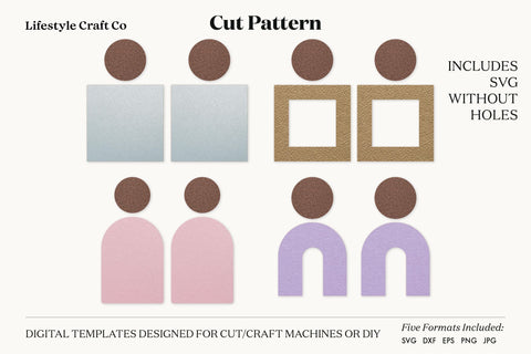 Earring SVG, Faux Leather Earring Templates, Cricut cut file SVG Lifestyle Craft Co 