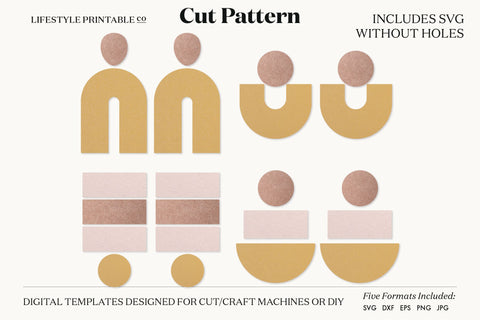 Earring SVG, Faux Leather Earring Templates, Cricut cut file SVG Lifestyle Craft Co 