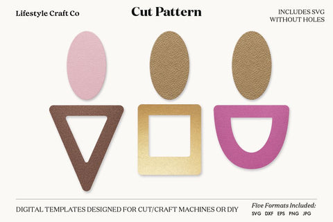 Earring SVG, Faux Leather Earring Templates, Cricut cut file SVG Lifestyle Craft Co 