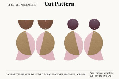 Earring SVG, Faux Leather Earring Templates, Cricut cut file SVG Lifestyle Craft Co 