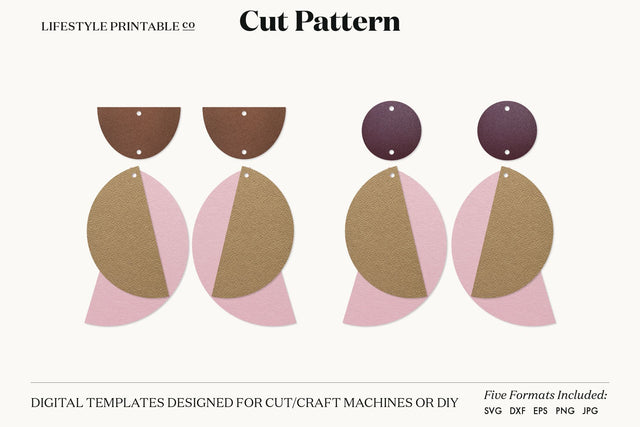 Earring SVG, Faux Leather Earring Templates, Cricut cut file SVG Lifestyle Craft Co 