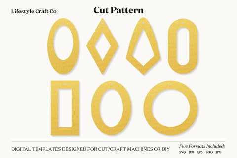 Earring SVG, Faux Leather Earring Templates, Cricut cut file SVG Lifestyle Craft Co 