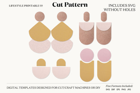 Earring SVG, Faux Leather Earring Templates, Cricut cut file SVG Lifestyle Craft Co 