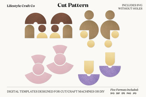 Earring SVG, Faux Leather Earring Templates, Cricut cut file SVG Lifestyle Craft Co 