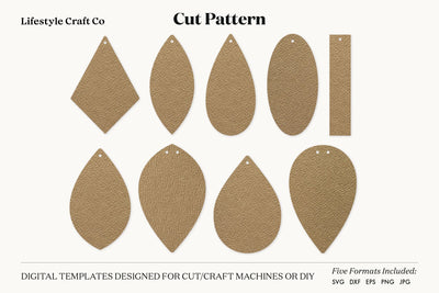 Earring SVG, Faux Leather Earring Templates, Cricut cut file SVG Lifestyle Craft Co 