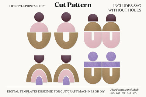 Earring SVG, Faux Leather Earring Templates, Cricut cut file SVG Lifestyle Craft Co 