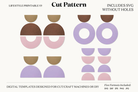 Earring SVG, Faux Leather Earring Templates, Cricut cut file SVG Lifestyle Craft Co 