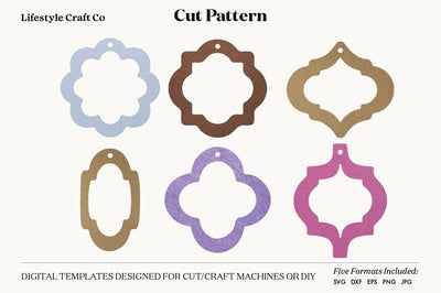 Earring SVG, Faux Leather Earring Templates, Cricut cut file SVG Lifestyle Craft Co 