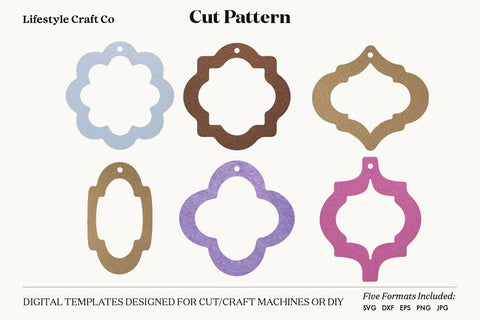 Earring SVG, Faux Leather Earring Templates, Cricut cut file SVG Lifestyle Craft Co 