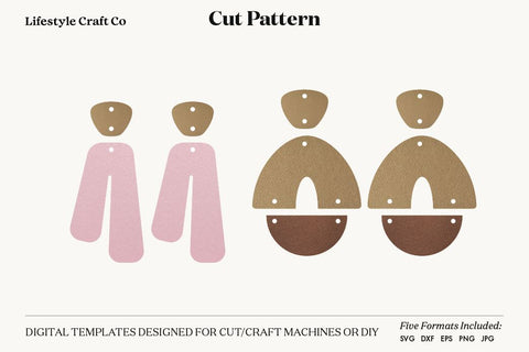 Earring SVG, Faux Leather Earring Templates, Cricut cut file SVG Lifestyle Craft Co 