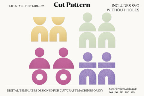 Earring SVG, Faux Leather Earring Templates, Cricut cut file SVG Lifestyle Craft Co 